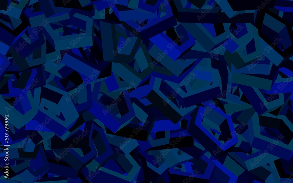 Dark BLUE vector background with set of hexagons. Dark BLUE vector background with set of hexagons.