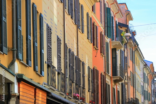palazzi colorati di varese, italia photo