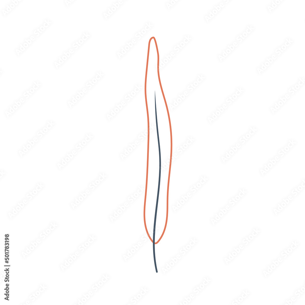 Vector leaf on white background. Orange and blue color. Vector leaf on white background. Orange and blue color.