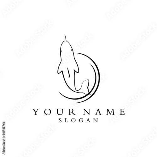 dolphin logo best design vector