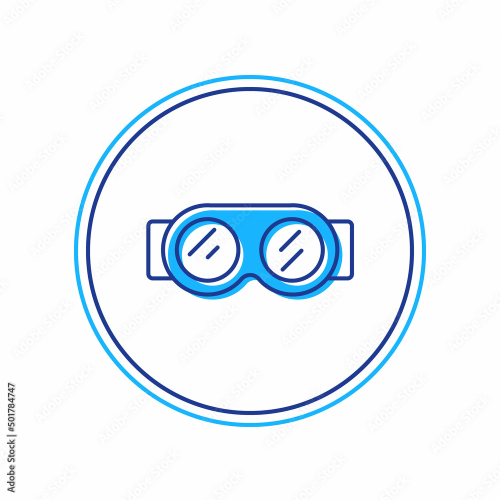 Filled outline Welding glasses icon isolated on white background. Protective clothing and tool worker. Vector Filled outline Welding glasses icon isolated on white background. Protective clothing and tool worker. Vector