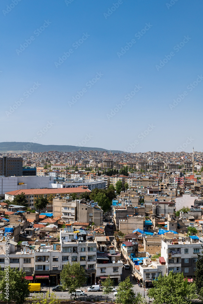 Gaziantep city view, city scape of Gaziantep in Turkey. Gaziantep is the sixth-most populous city in Turkey.