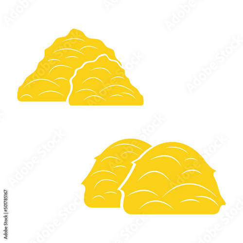 Bale of hay yellow agricultural stacks. Hay bales, piles, heaps and stacks in agriculture vector illustration.