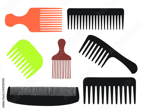 Hair combs silhouette vector