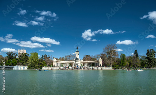 Retiro Park on a spring day, Madrid, Spain.