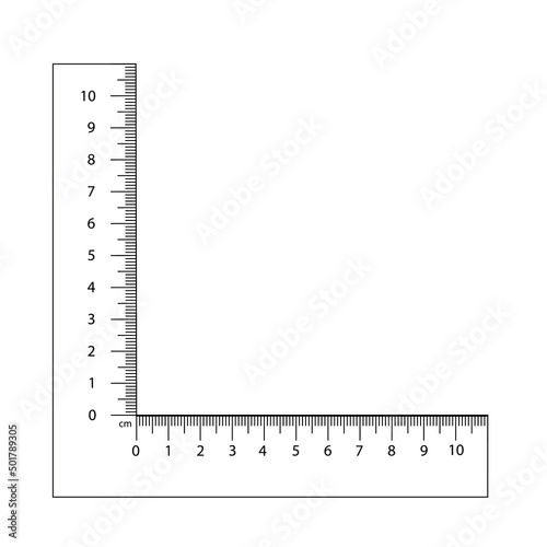 Corner ruler vector. Size indicators set isolated on background. Unit distances. Concept graphic element. Measuring scales.