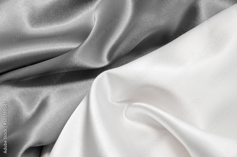 white and gray satin fabric for background white and gray satin fabric for background