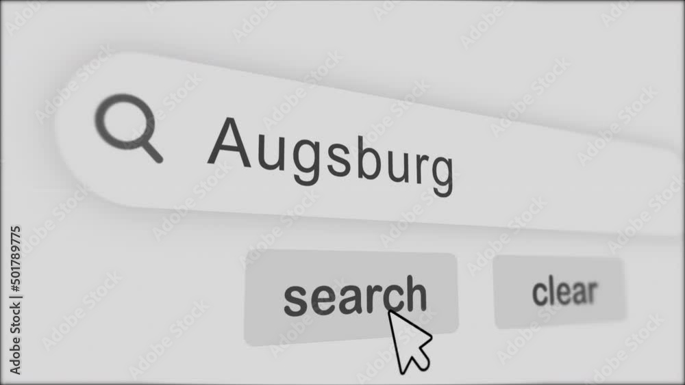 augsburg typing on Search Bar with click Animation.vintage monitor screen. Searching the word on internet search browser. augsburg typing on Search Bar with click Animation.vintage monitor screen. Searching the word on internet search browser.