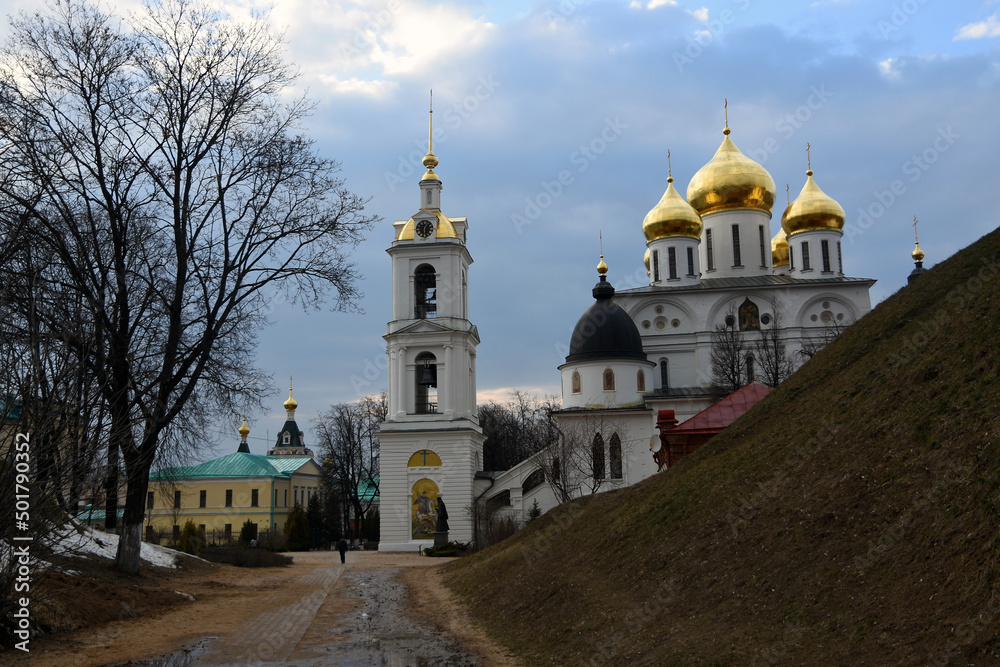 Kremlin in Dmitrov town, Russia. Color photo	