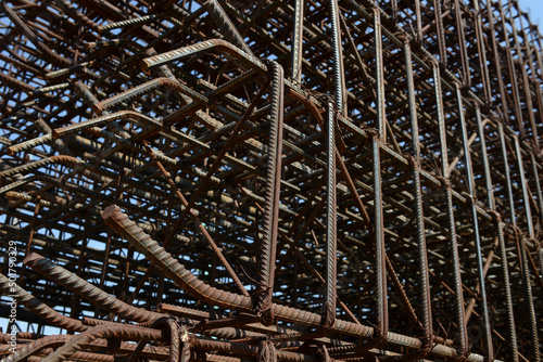 Close up images of steel bars for construction on site. © Silviu