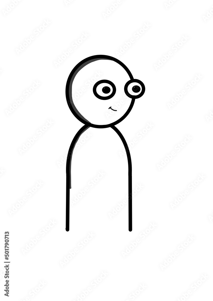 Naklejka premium Cartoon man eye shine simple design