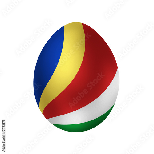 New life symbol. Clip art in colors of national flag. Egg on white background. Seychelles