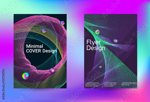 Minimum coverage of a vector. Cover design. Set of modern abstract musical backgrounds. Sound flyer for creating a fashionable cover, banner, poster, booklet...
