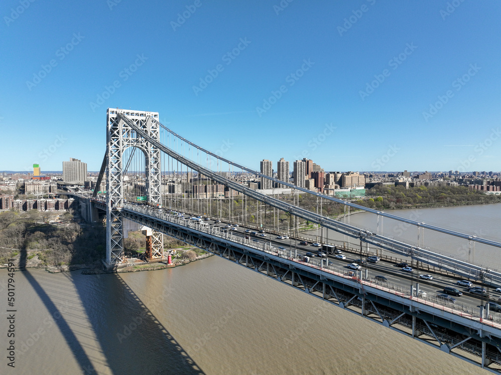 Aerial view of Washington Bridge in Fort Lee, NJ.