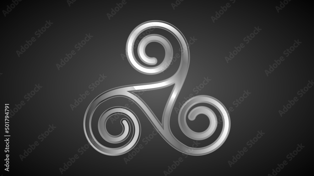 Triskelion is a symbol of Scandinavian mythology. Geometric logo - obrazy, fototapety, plakaty 