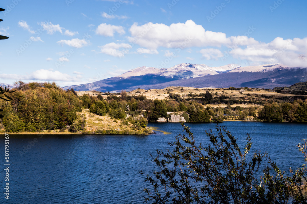 Landscape of a lake in the mountains 