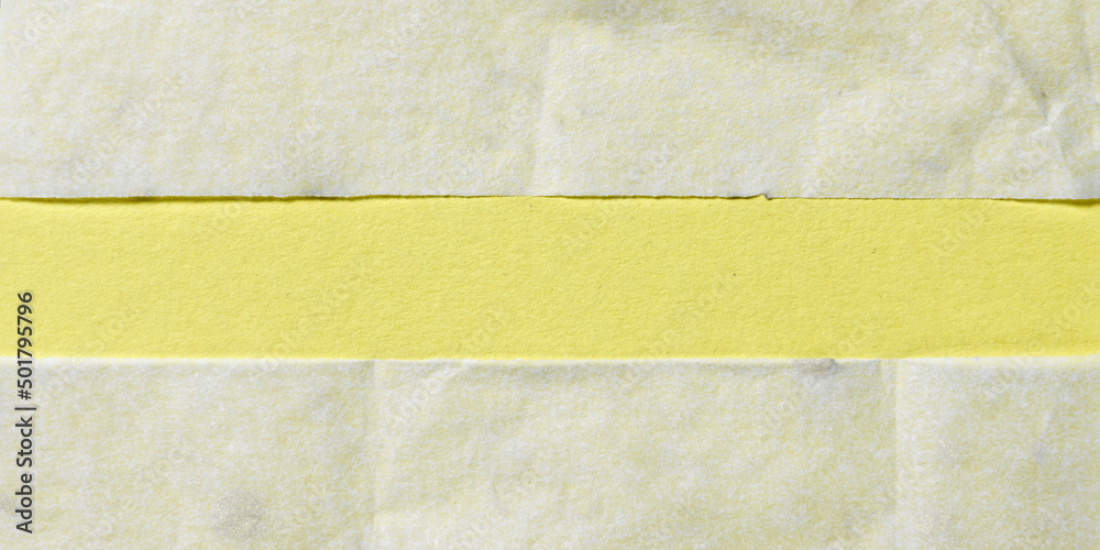 Yellow paper background. Sheets of crumpled papers with copy space for text. Yellow paper background. Sheets of crumpled papers with copy space for text.
