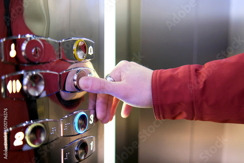 Fotografie, Obraz finger on the elevator tap