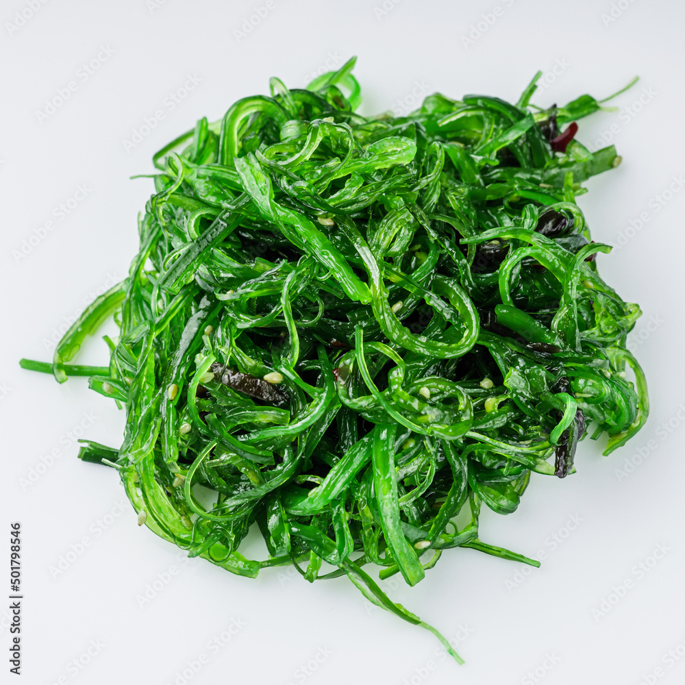 fresh delicious chukka wakame salad on a white background fresh delicious chukka wakame salad on a white background