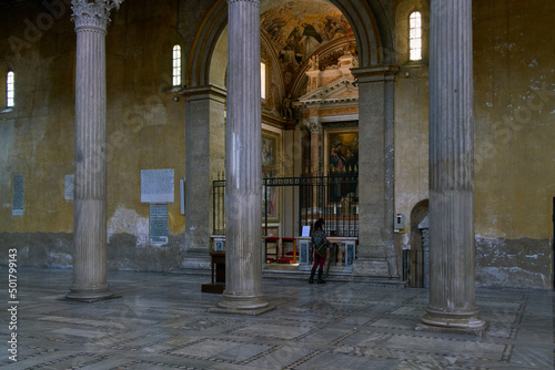 The paleochristian styled Santa Sabina church in Rome photo