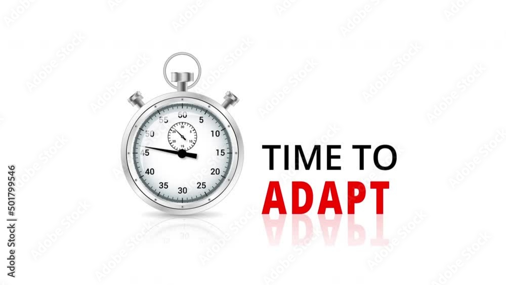 time to adapt stopwatch sign animation. 4K motion animation