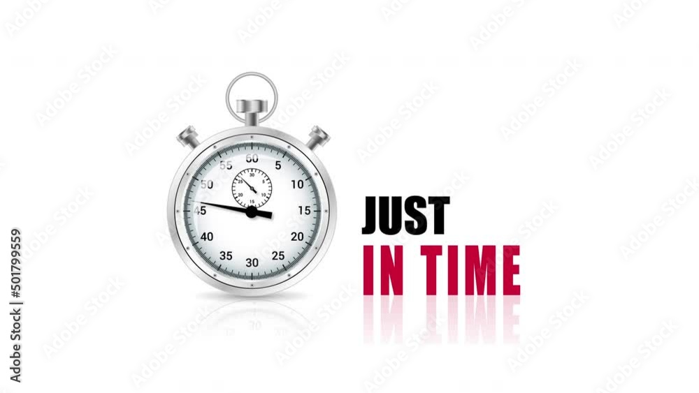 just in time stopwatch sign animation. 4K motion animation just in time stopwatch sign animation. 4K motion animation