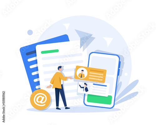 Email and messaging,Email marketing campaign,Working process, New email message,flat design icon vector illustration