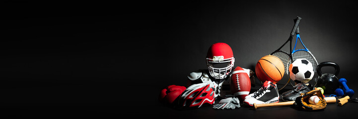 Close-up Of Sport Balls And Equipment
