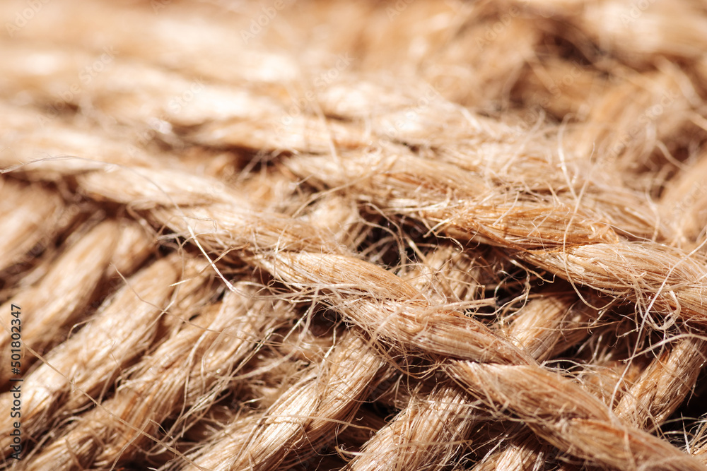 Texture brown skein of jute rope close-up macro photography Texture brown skein of jute rope close-up macro photography