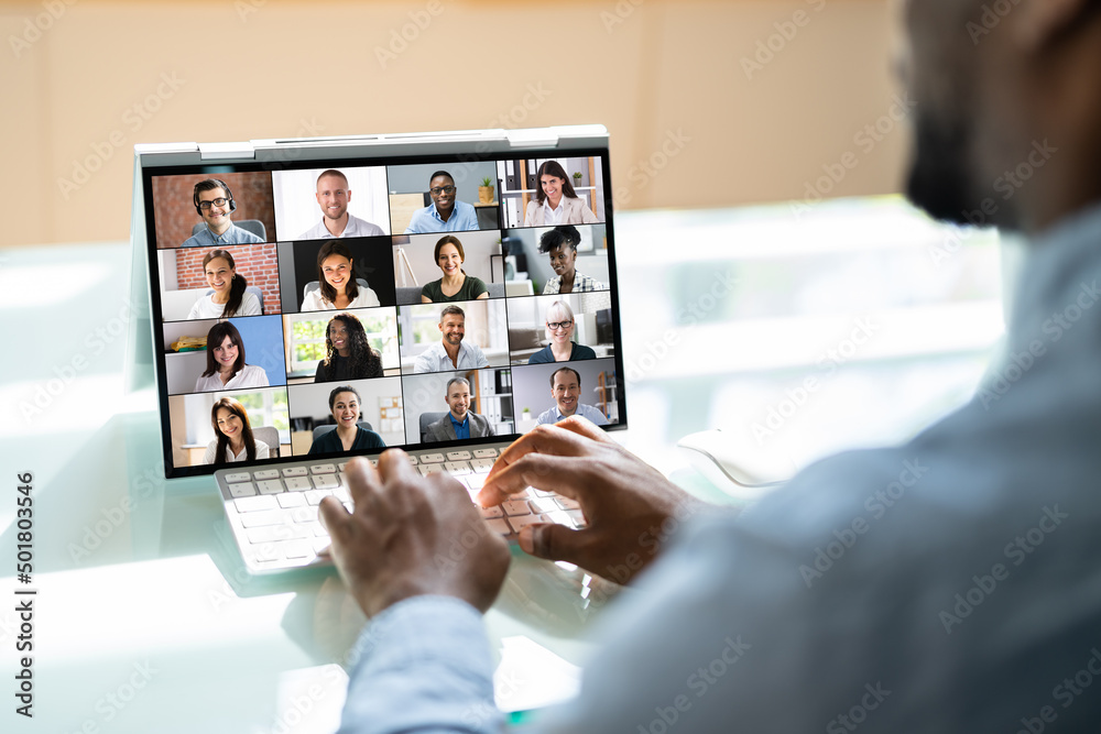 Virtual Video Conference Meeting Chat Stock Photo Adobe Stock