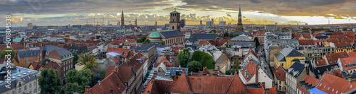Canvas Print Beautiful aerial view of the delish city of Copenhagen the capital of Denmark, i
