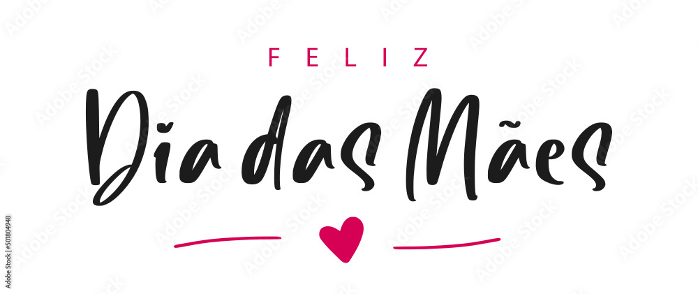 Feliz Dia das Mães, portuguese text. Happy mother's Day. Vector