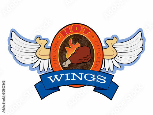 A design logo for hot wings.
