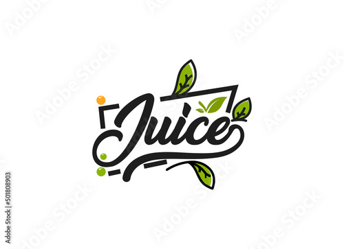 Fresh fruit juice logo design template. Orang juice bar logo design. 