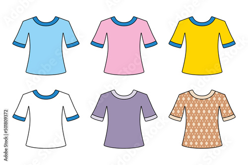 T-shirt isolated cartoon vector set