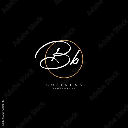 Initials BB logo monogram with simple circle line style