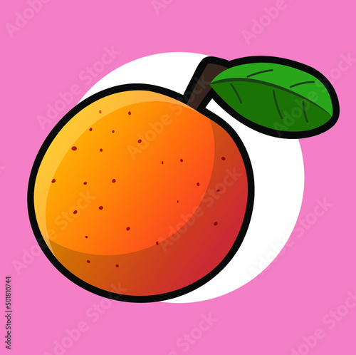 Icono de una naranja jugosa en vector