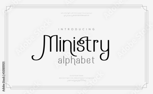 Classic typography elegant. Vintage Stylish Typeface. Alphabet and numbering  uppercase. Vector illustration word.