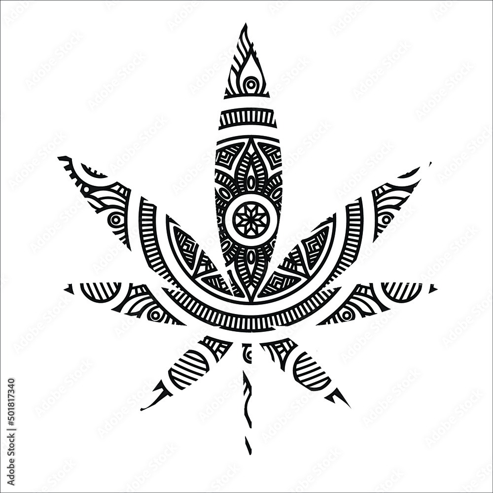 Cannabis Coloring Page for kids Stock Vector | Adobe Stock