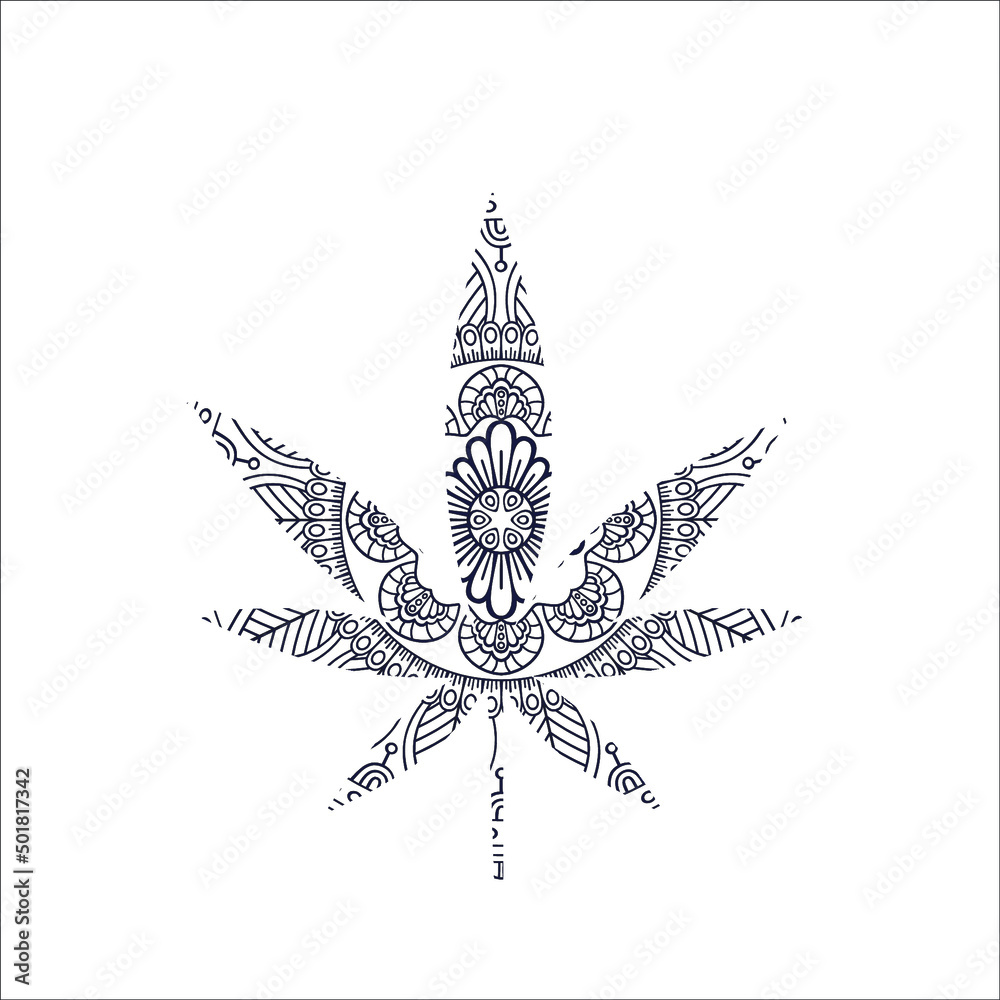 Cannabis Coloring Page for kids Stock Vector | Adobe Stock