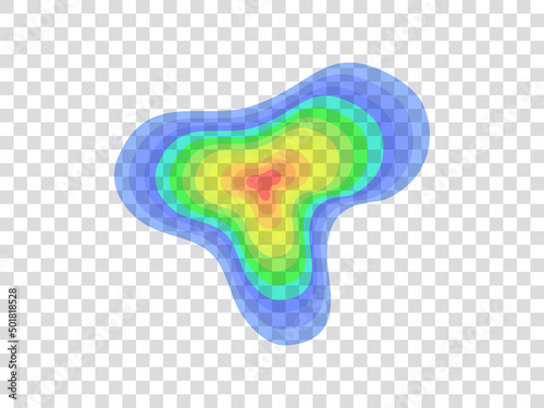 infrared rays with hot spots spectrum on transparent background. Concept design for Mapping of predicted probability of fire hotspots distribution, crime and statistical analysis, etc. vector eps10.