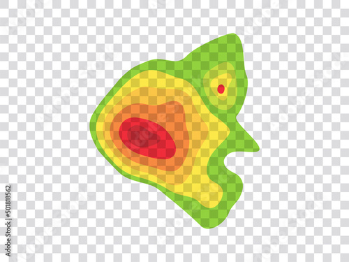 infrared rays with hot spots spectrum on transparent background. Concept design for Mapping of predicted probability of fire hotspots distribution, crime and statistical analysis, etc. vector eps10.
