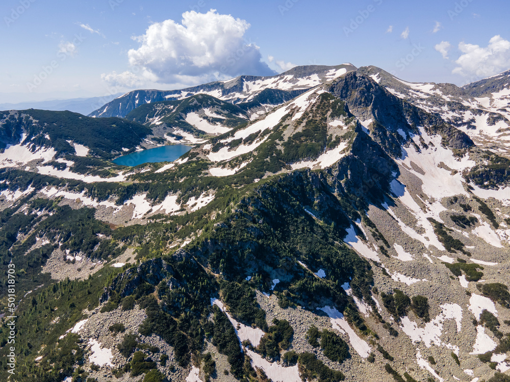 Aerial view of Pirin Mountain near Kremenski lakes, Bulgaria