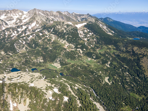 Aerial view of Pirin Mountain near Kremenski lakes, Bulgaria photo