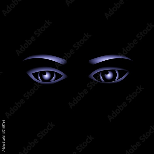 Gradient eyes on black background