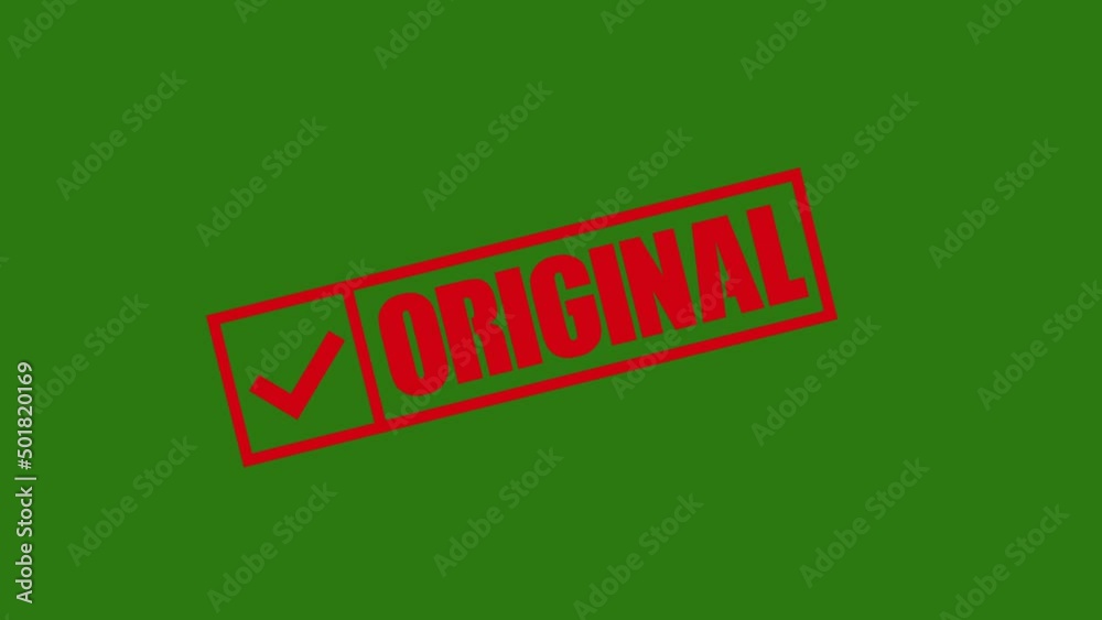 original Red Stamp Animation On green background.zoom effect