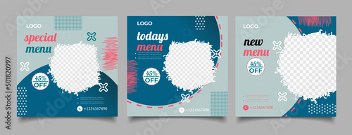 Social media food template, restaurant social media post template 
