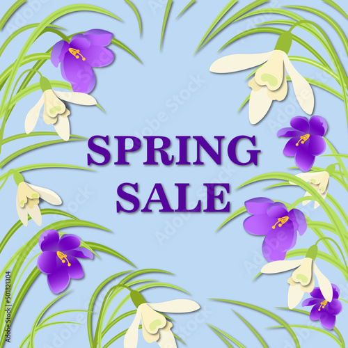 spring sale vector banner for advertising