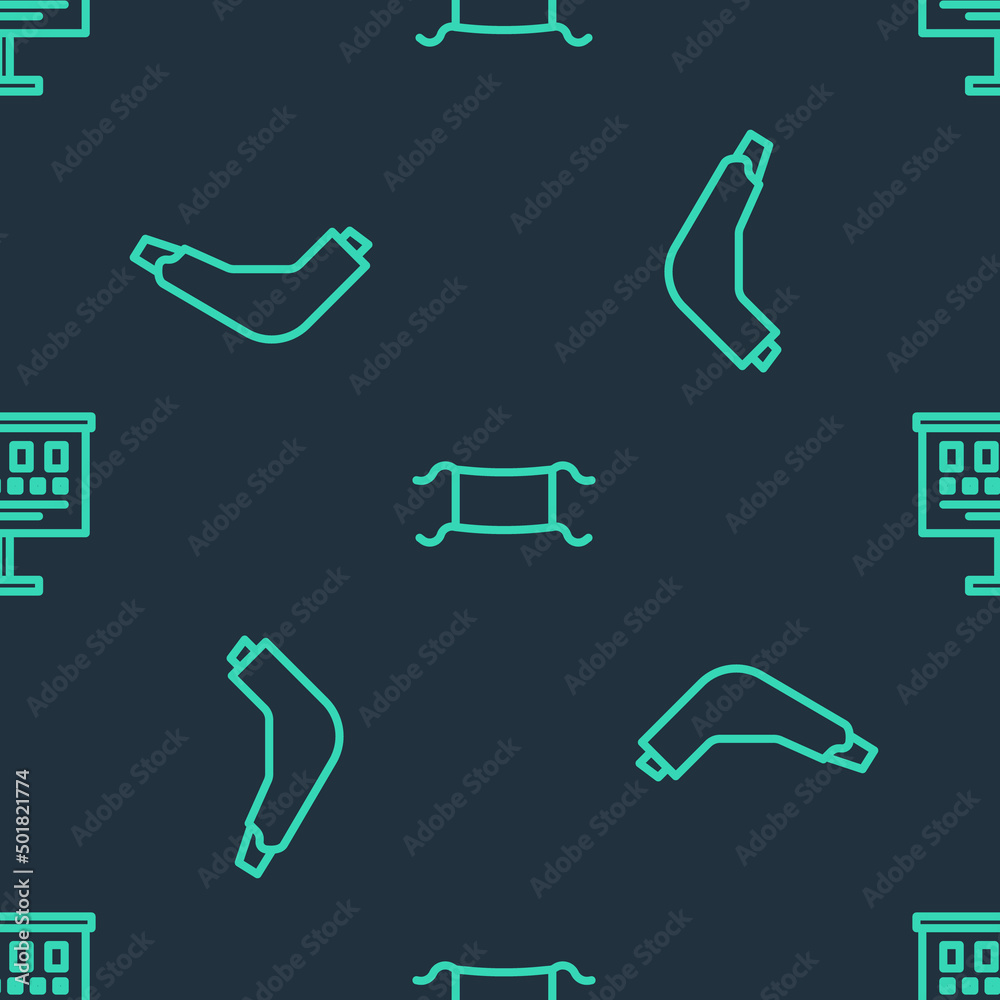Set line Medical protective mask, Inhaler and Eye test chart on seamless pattern. Vector Set line Medical protective mask, Inhaler and Eye test chart on seamless pattern. Vector