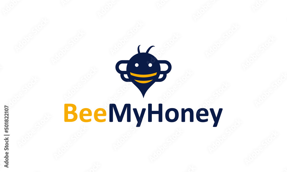Fototapeta premium vector graphic illustration logo design for logogram pictogram cute tiny bee